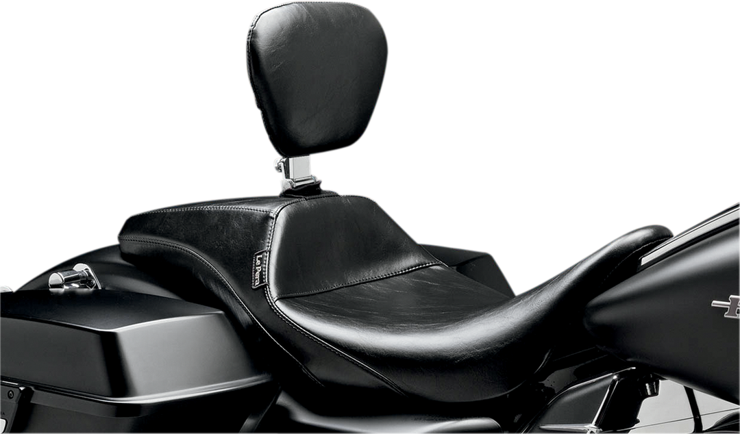 LE PERA Outcast Daddy Long Legs Seat - Full-Length - w/ Backrest - Smooth - Black - FL '08-'24 LK-987DLBR