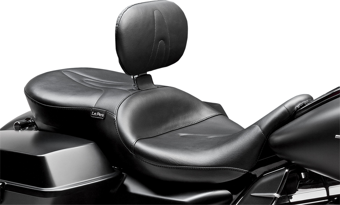 LE PERA RT66 Seat - With Backrest - Stitched - Black - FL '08-'23 LK-767BR