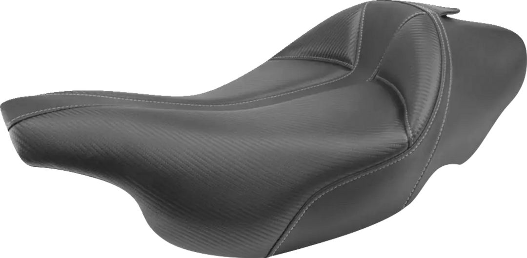 SADDLEMEN Dominator Solo Seat - w/o Backrest - Black w/ Gray Stitching - FLHT/FLTR '97-'07 897-07-0042