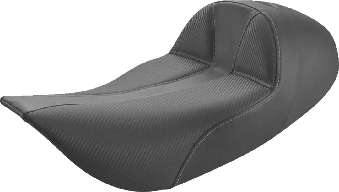 SADDLEMEN Dominator Solo Seat - Extended Reach - w/o Backrest - Black w/ Gray Stitching - FLHR/FLHX '97-'07 897-06-0042