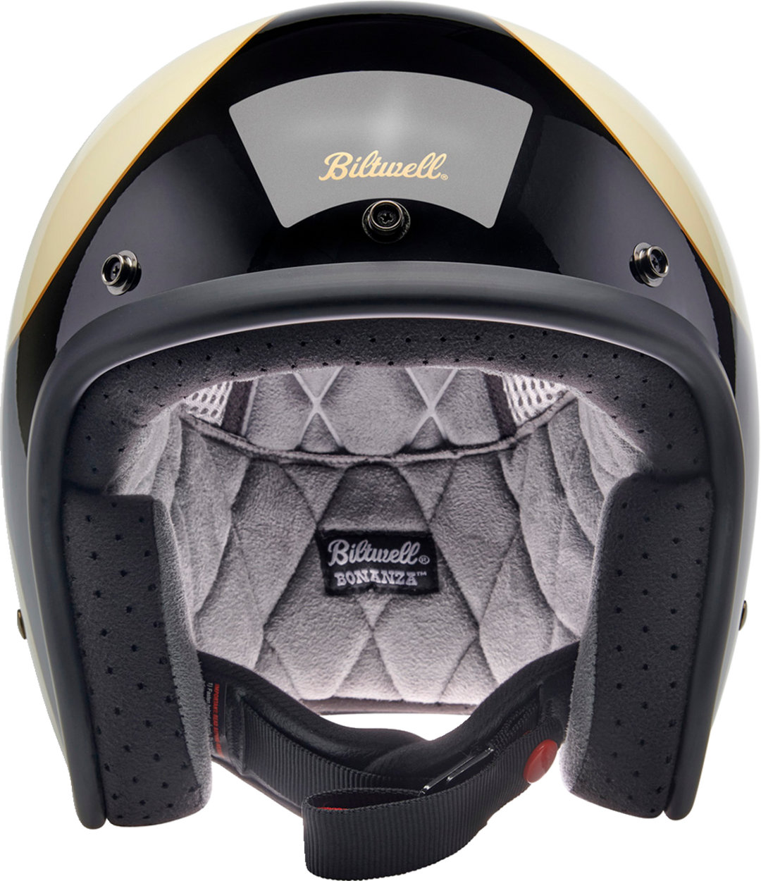 BILTWELL Bonanza Helmet - Gloss Vintage White/Black Scallop - Small 1001-559-202