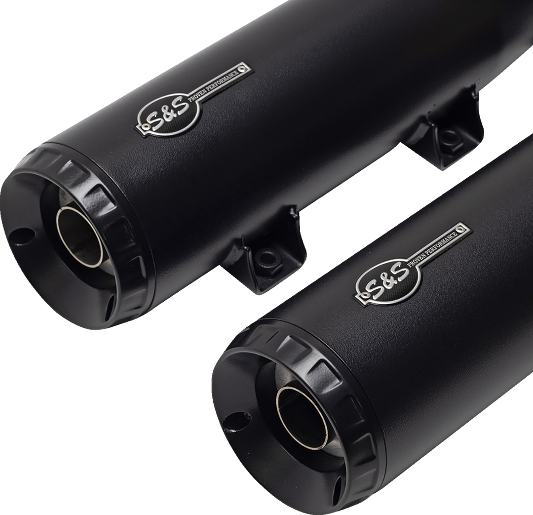 S&S CYCLE Grand National Slip-On Mufflers - Black - Race Only 4110-266-R
