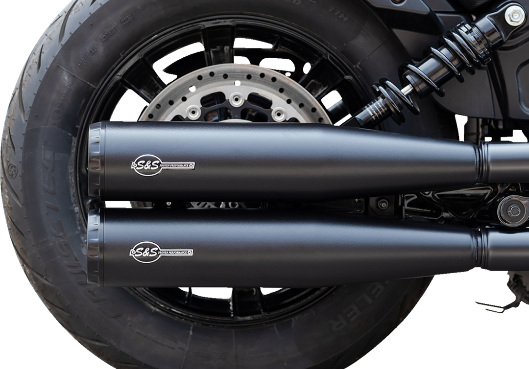 S&S CYCLE Grand National Slip-On Mufflers - Black - 50-State 4110-266