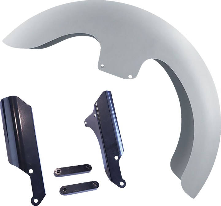 PAUL YAFFE BAGGER NATION Thicky Front Fender - 19" Wheel - With Black Inverted Fork Adaptors - HD Softail THICKY-19-LR-18L-SL
