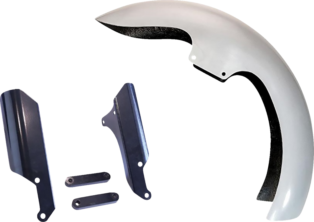PAUL YAFFE BAGGER NATION Sport Front Fender - 19" Wheel - Black Inverted Fork Adapter - HD Softail '20-'26 SPORT-19-18L-B-C