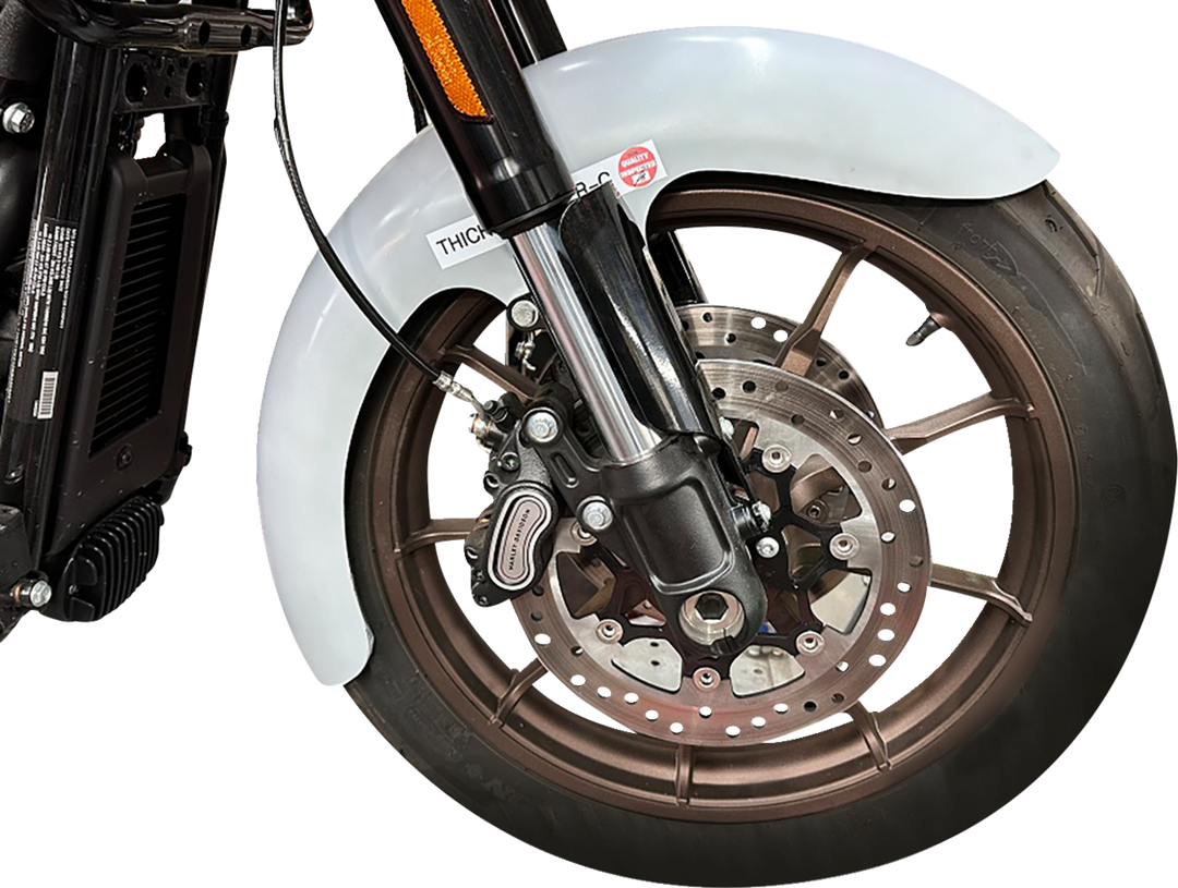 PAUL YAFFE BAGGER NATION Thicky Front Fender - 19" Wheel - With Black Inverted Fork Adaptors - HD Softail THICKY-19-LR-18L-SL