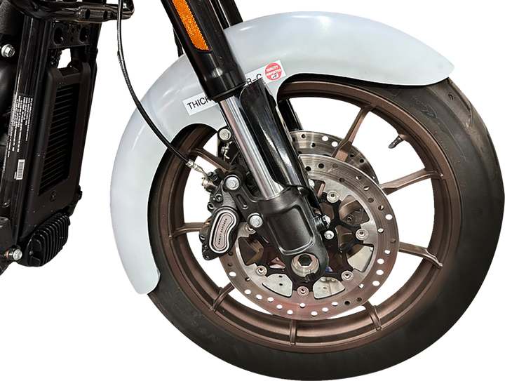PAUL YAFFE BAGGER NATION Thicky Front Fender - 19" Wheel - With Black Inverted Fork Adaptors - HD Softail THICKY-19-LR-18L-SL