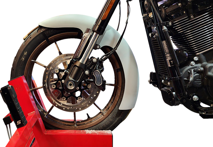 PAUL YAFFE BAGGER NATION Sport Front Fender - 19" Wheel - Black Inverted Fork Adapter - HD Softail '20-'26 SPORT-19-18L-B-C