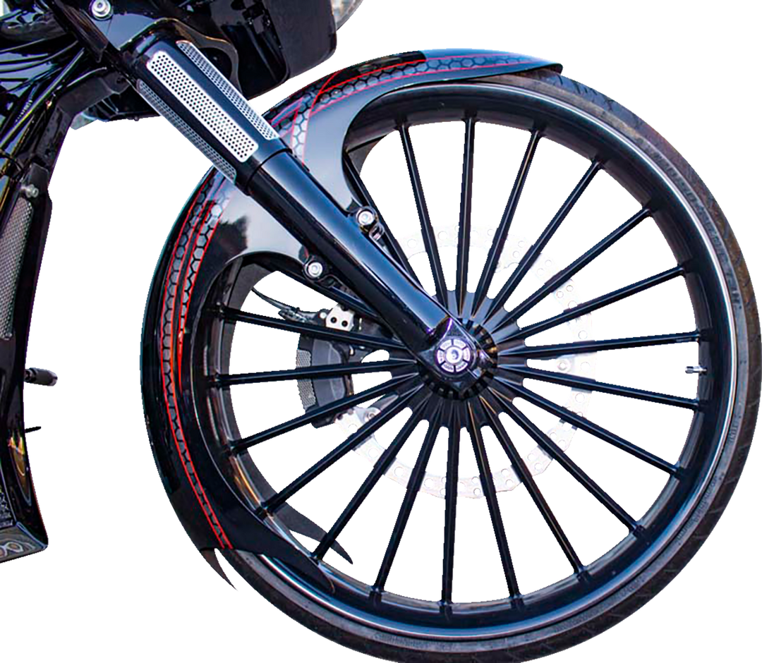 PAUL YAFFE BAGGER NATION Talon Front Fender - 21" Wheel - With Black Adapters - HD Touring TALON21-14L-B