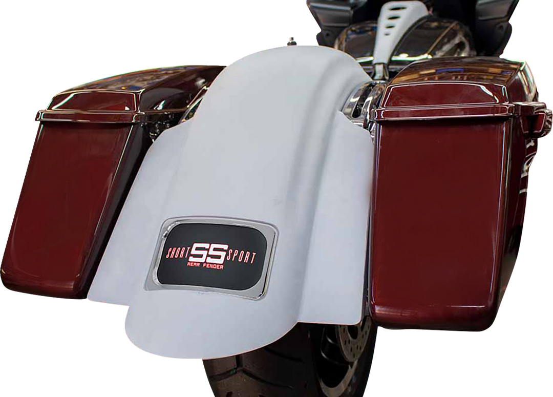 PAUL YAFFE BAGGER NATION Short Sport Rear Fender - With Black Plate Frame - HD Touring '09-'26 PYO:RF-SS-B