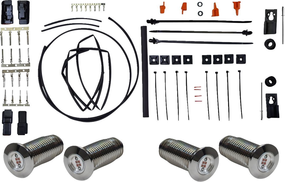 PAUL YAFFE BAGGER NATION Lightning Bolts Kit - Run/Brake/Turn - Chrome PYO:BB-LB-C
