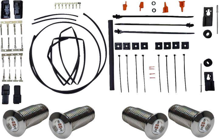 PAUL YAFFE BAGGER NATION Lightning Bolts Kit - Run/Brake/Turn - Chrome PYO:BB-LB-C