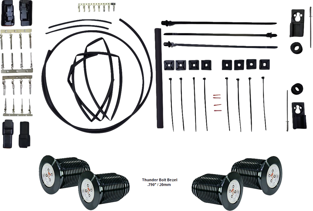 PAUL YAFFE BAGGER NATION Thunder Bolts Kit - Run/Brake/Turn - Black PYO:BB-TB-B