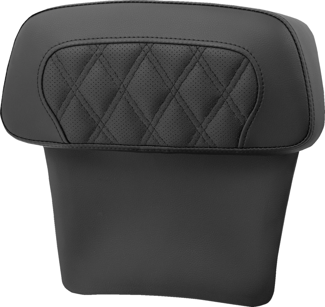 SADDLEMEN Chopped Tour Pak Backrest Pad - RoadSofa™ - Perforated Black w/ Lattice Stitch - FLT/FLH '14-'23 814-07-CPACK-LS