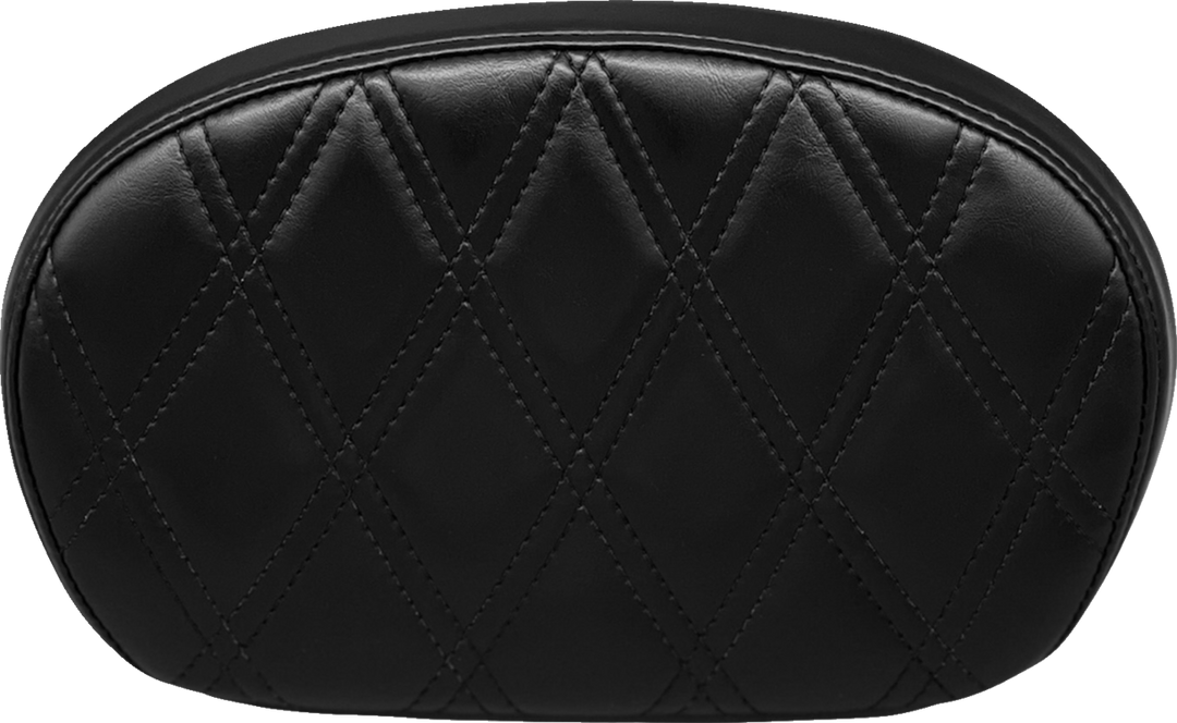 LE PERA Sissy Bar Pad - Medium - Double Diamond - Shiny Black L-SBP02DD-SH