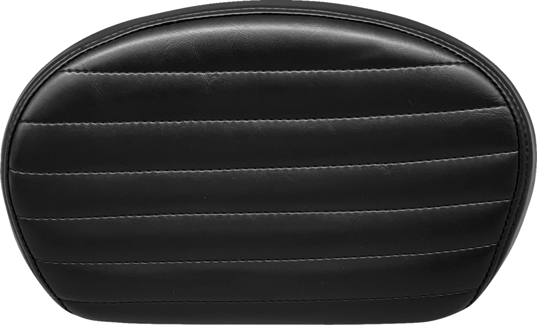 LE PERA Sissy Bar Pad - Medium - Pleated - Shiny Black L-SBP02PT-SH