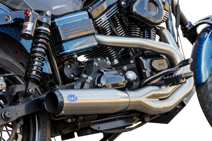 S&S CYCLE 2-into-1 Qualifier Exhaust System - Brushed 550-1097