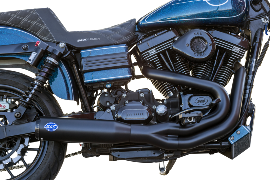 S&S CYCLE 2-into-1 Qualifier Exhaust System - Guardian Black 550-1098