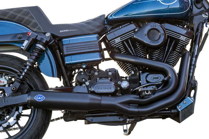 S&S CYCLE 2-into-1 Qualifier Exhaust System - Guardian Black 550-1098