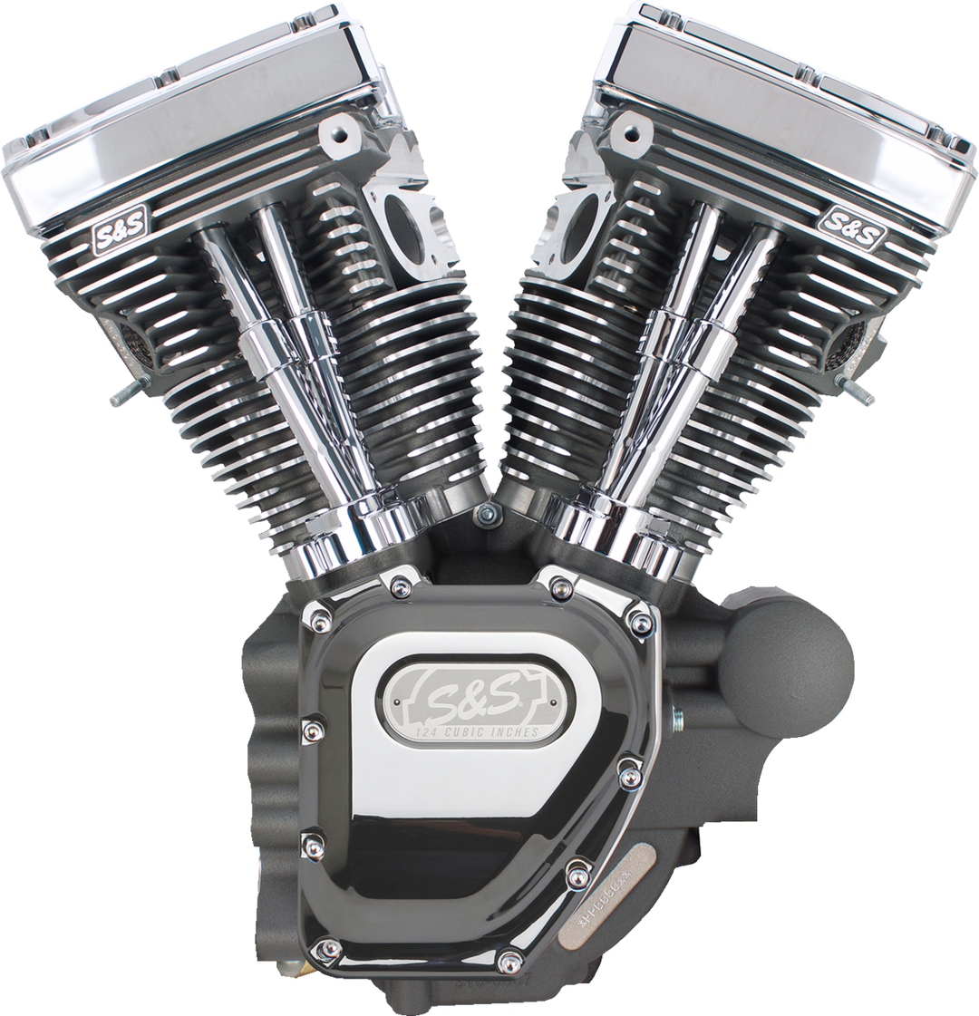 S&S CYCLE T124 Long Block Engine - Stone Gray - Touring 310-0512A