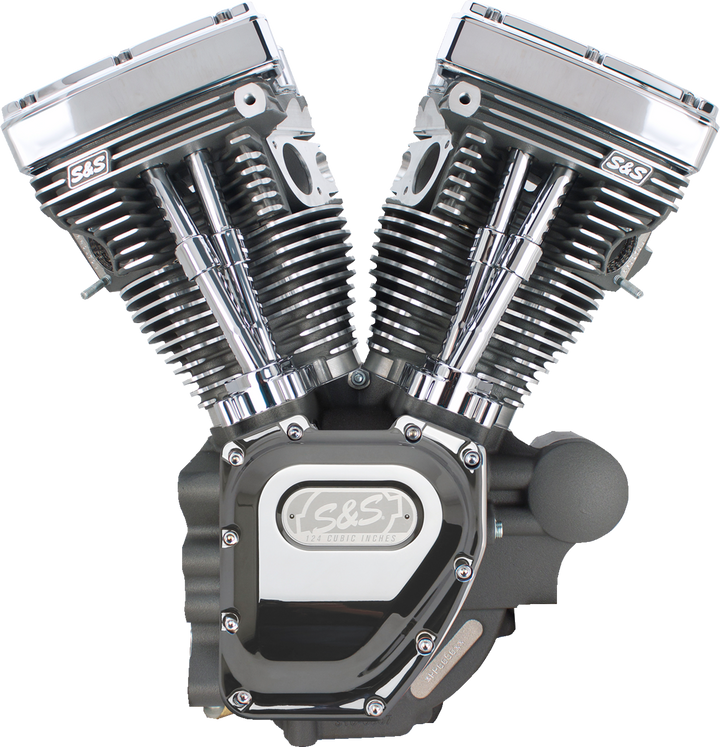 S&S CYCLE T124 Long Block Engine - Stone Gray - Touring 310-0512A