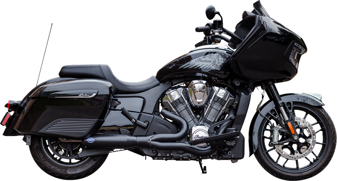S&S CYCLE 2-into-1 Qualifier Exhaust System - Race Only - Black - Stainless Steel 550-1084