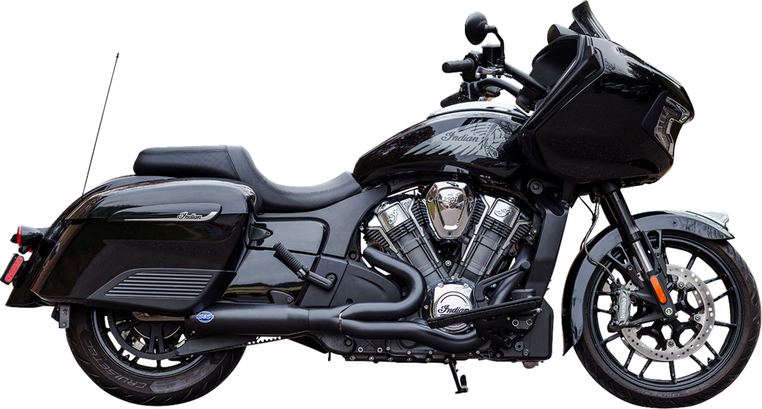 S&S CYCLE 2-into-1 Qualifier Exhaust System - 50-State - Black - Stainless Steel 550-1085
