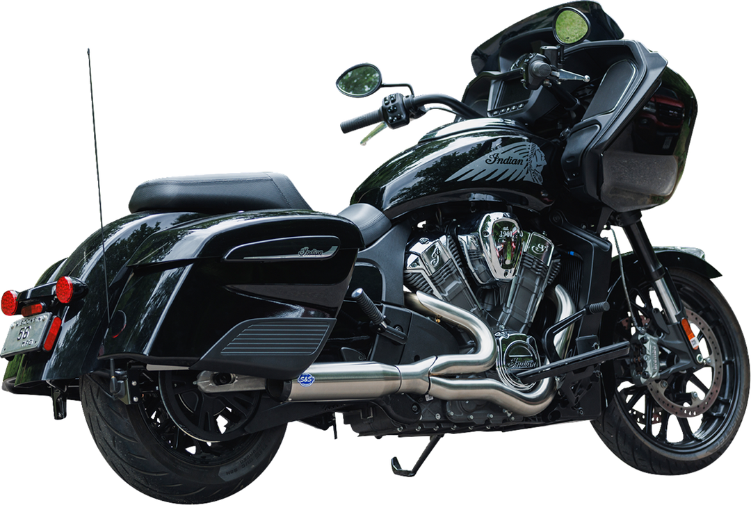 S&S CYCLE 2-into-1 Qualifier Exhaust System - Race Only - Brushed - Stainless Steel 550-1082