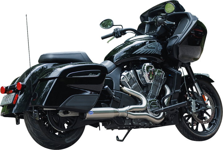 S&S CYCLE 2-into-1 Qualifier Exhaust System - Race Only - Brushed - Stainless Steel 550-1082
