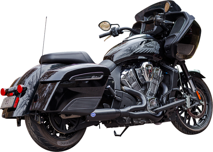 S&S CYCLE 2-into-1 Qualifier Exhaust System - Race Only - Black - Stainless Steel 550-1084