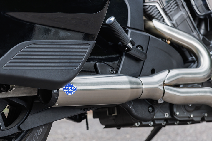 S&S CYCLE 2-into-1 Qualifier Exhaust System - 50-State - Brushed - Stainless Steel 550-1083
