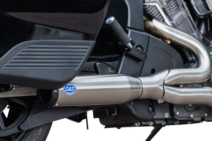 S&S CYCLE 2-into-1 Qualifier Exhaust System - Race Only - Brushed - Stainless Steel 550-1082