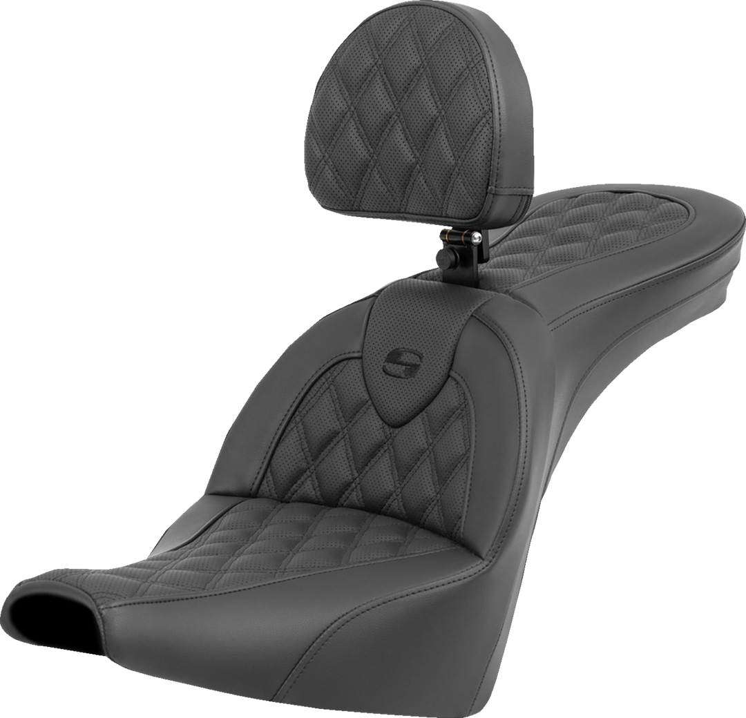 SADDLEMEN Roadsofa™ Seat - Lattice Stitch - with Backrest - FXBB/FXST '18-'24 818-30-182BR