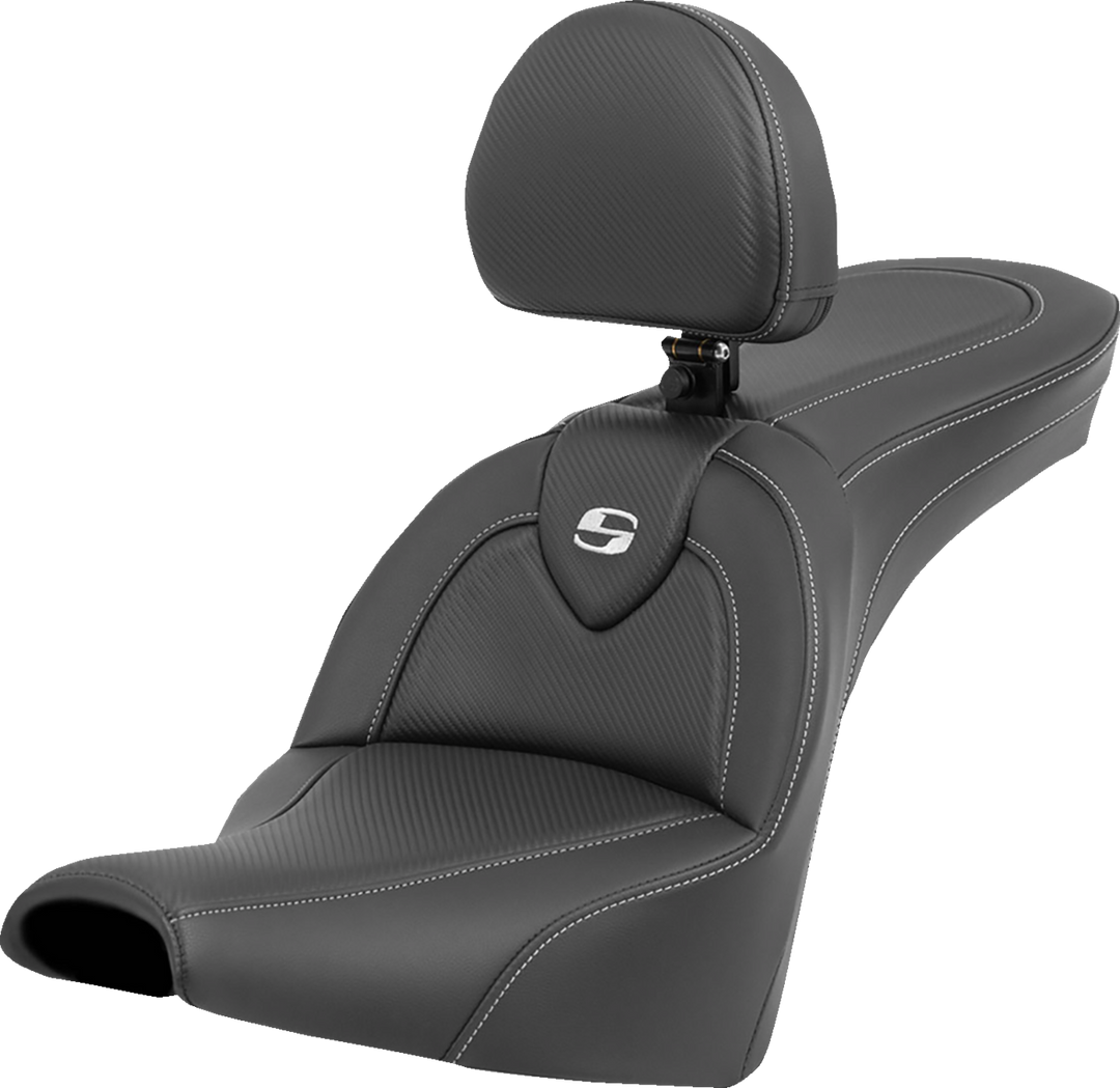 SADDLEMEN Roadsofa™ Seat - Carbon Fiber - with Backrest - FXBB/FXST '18-'25 818-30-185BR