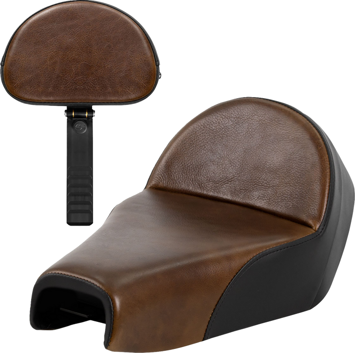 SADDLEMEN Lariat Solo Seat - Distressed Leather - 4.5 Gal Tank - XL '04-'22 807-03B-0041