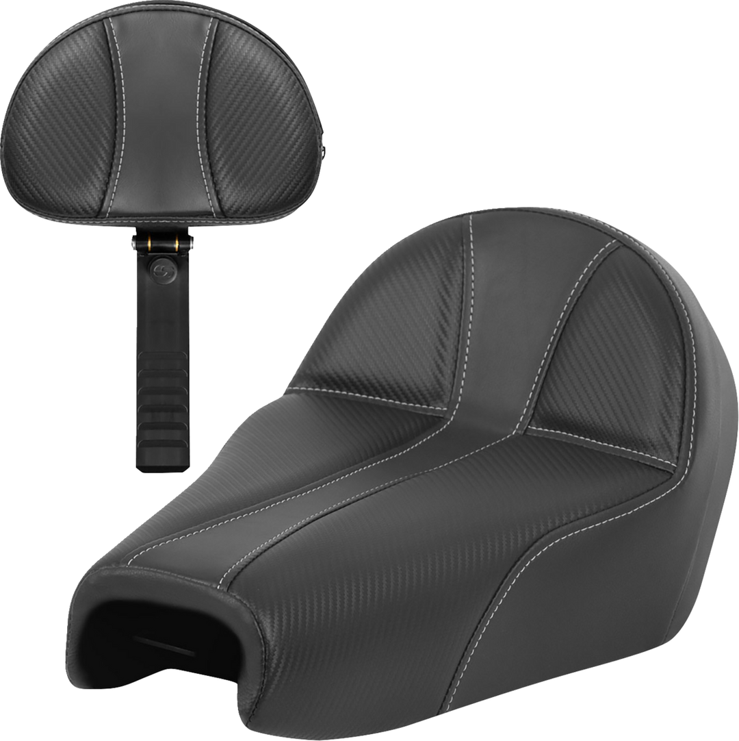 SADDLEMEN Dominator Seat - Black w/ Silver Stitching - XL '04-'22 807-03B-0042