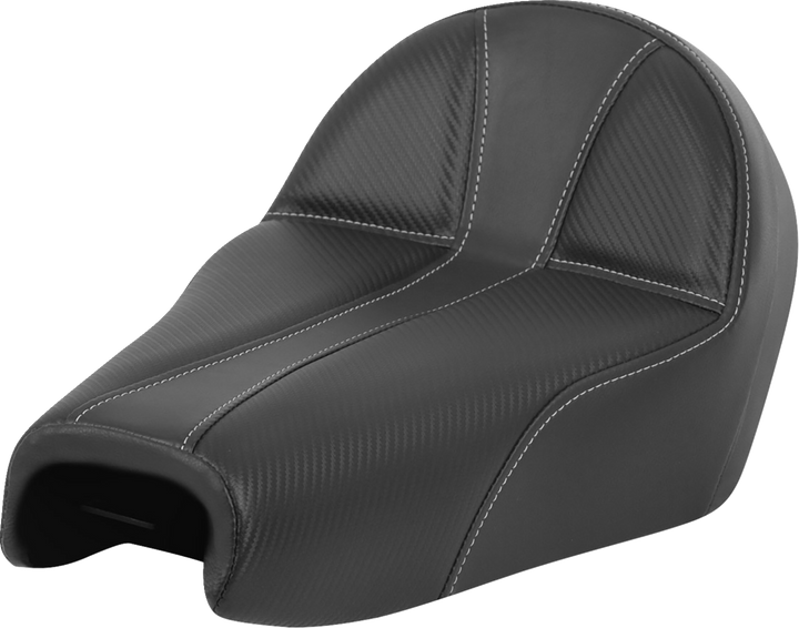 SADDLEMEN Dominator Seat - Black w/ Silver Stitching - XL '04-'22 807-03B-0042