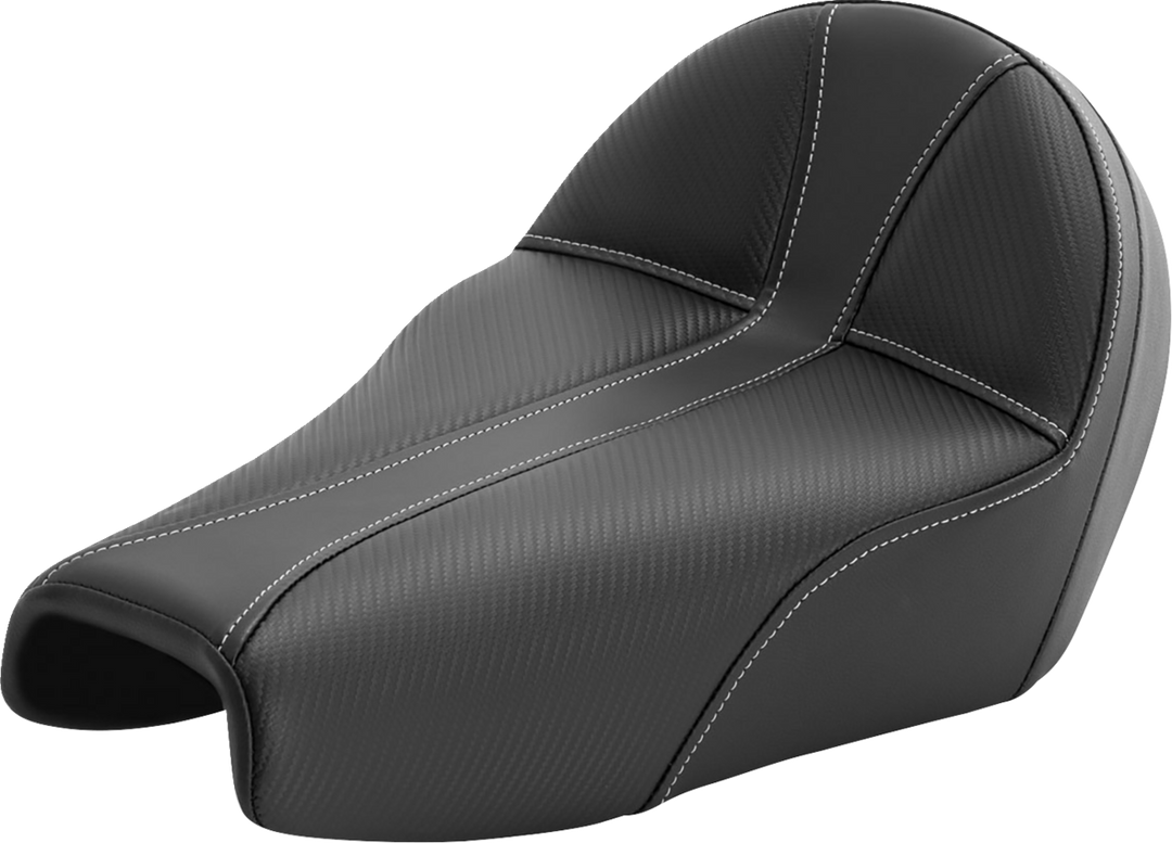 SADDLEMEN Dominator Seat - Black w/ Silver Stitching - XL '04-'22 807-11B-0042