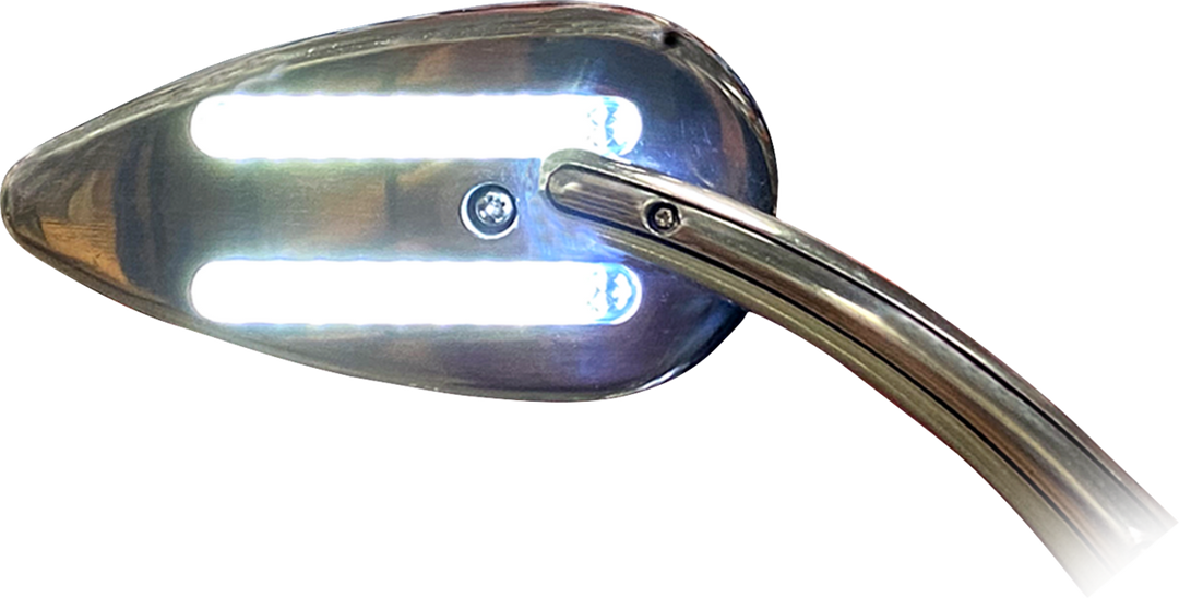 CUSTOM DYNAMICS Mirrors - Side View - with LED Turn Signal - Chrome - Pair CD-MIR-PLUG-C