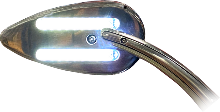 CUSTOM DYNAMICS Mirrors - Side View - with LED Turn Signal - Chrome - Pair CD-MIR-PLUG-C