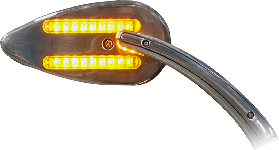 CUSTOM DYNAMICS Mirrors - Side View - with LED Turn Signal - Chrome - Pair CD-MIR-PLUG-C