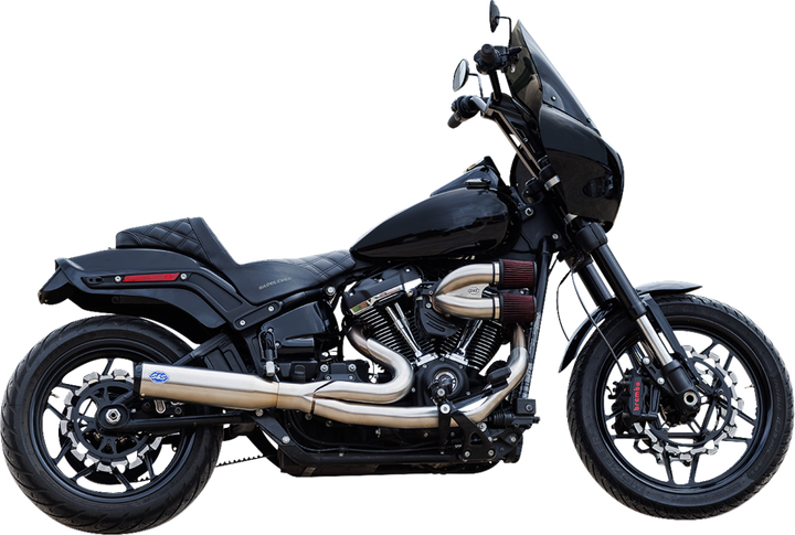 S&S CYCLE 2-into-1 Qualifier Exhaust System - 50-State - Silver - Softail 550-1103