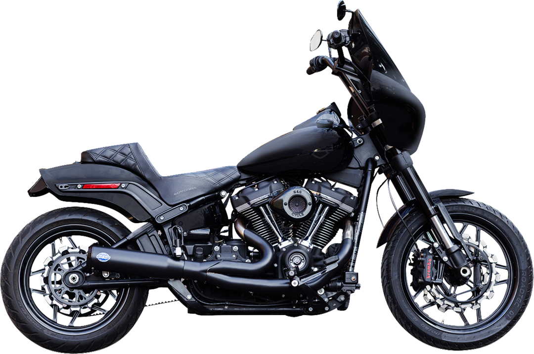 S&S CYCLE 2-into-1 Qualifier Exhaust System - 50-State - Black - Softail 550-1104