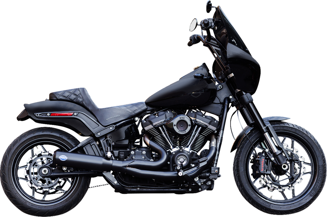 S&S CYCLE 2-into-1 Qualifier Exhaust System - Race Only - Guardian Black 550-1106