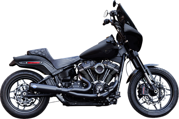 S&S CYCLE 2-into-1 Qualifier Exhaust System - Race Only - Guardian Black 550-1106