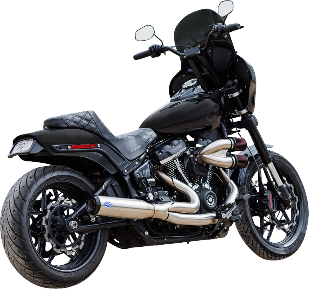 S&S CYCLE 2-into-1 Qualifier Exhaust System - 50-State - Silver - Softail 550-1103