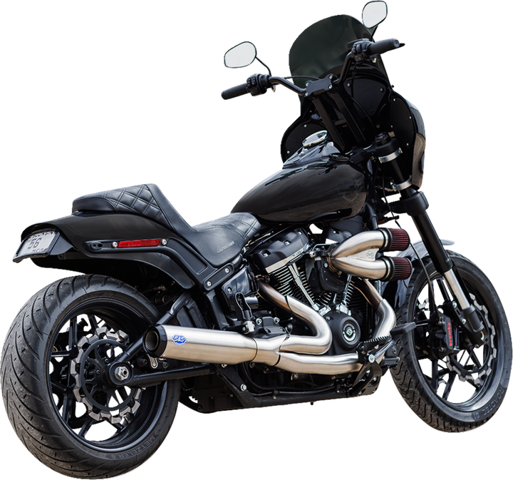 S&S CYCLE 2-into-1 Qualifier Exhaust System - 50-State - Silver - Softail 550-1103
