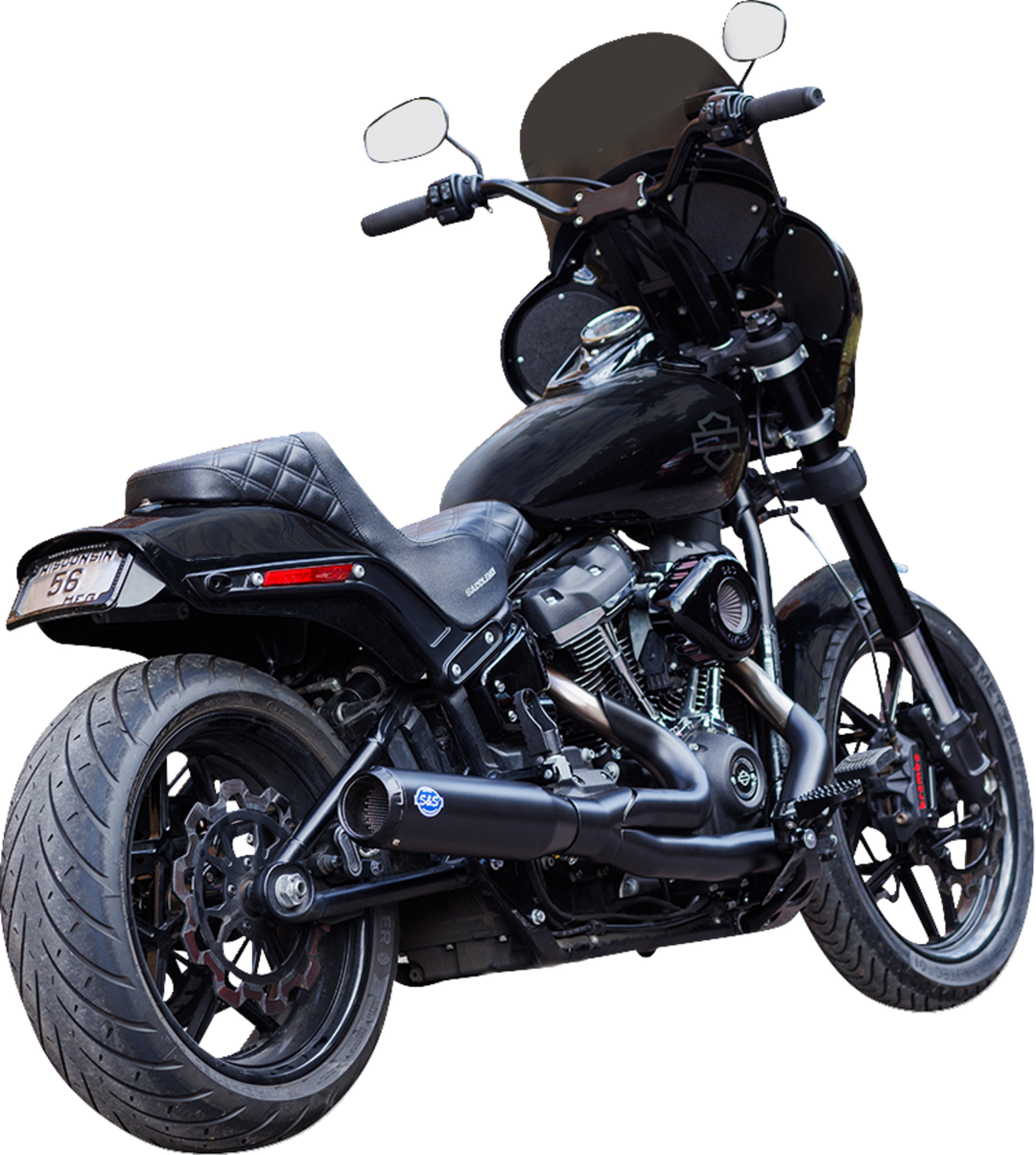 S&S CYCLE 2-into-1 Qualifier Exhaust System - 50-State - Black - Softail 550-1104