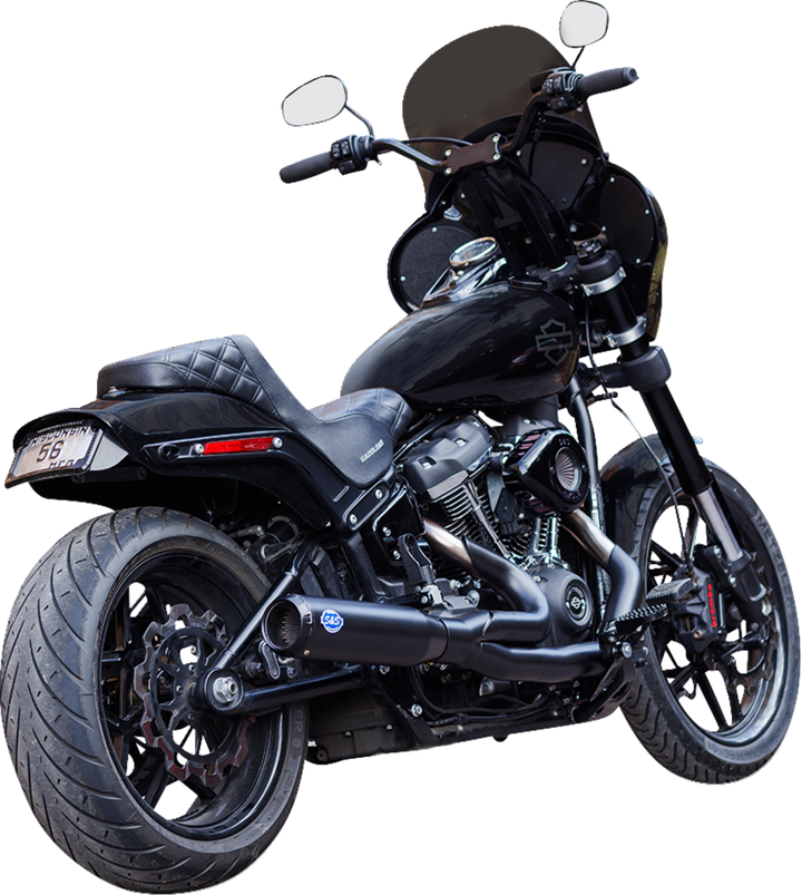 S&S CYCLE 2-into-1 Qualifier Exhaust System - 50-State - Black - Softail 550-1104