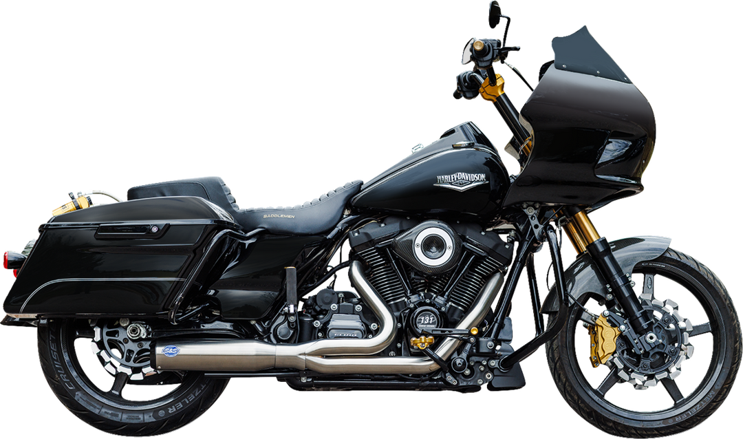 S&S CYCLE 2-into-1 Qualifier Exhaust System - 50-State - Silver 550-1108